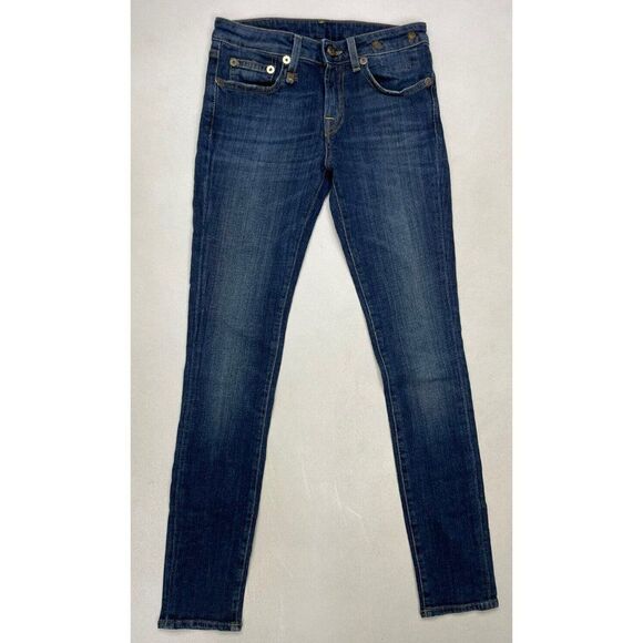 R13 Kate Skinny Denim Jeans Women Size 25 X 28 Dark Vintage Blue - Picture 1 of 12